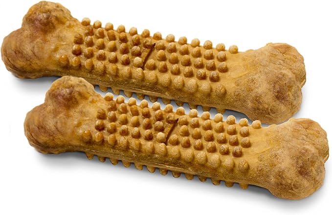 Nylabone Nubz Natural Dog Chew Treats for Large Dogs, Long Lasting Dog Chew Bones Made in the USA, Chicken Flavor Breath Freshener Dental Chews, Large Dog Bones for Dogs Over 30 lbs. (18 Count)