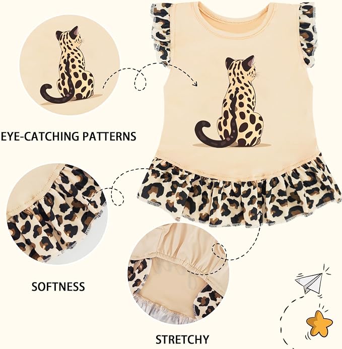 XPUDAC 4 Pack Dog Dresses Cute Printed Puppy Dress for Small Dogs Girl Puppy Clothes Chihuahua Yokie Clothes Doggie Outfits Cat Apparel, Small(Chest-15.6")