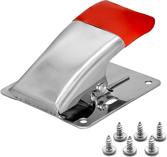 SAMSFX Fish Cleaning Board Tools Fillet Clamp w/Screws Deep-Jaw Fish Tail Clip Board for Scaling Table Bait (Fish Clamps with Red Grip)