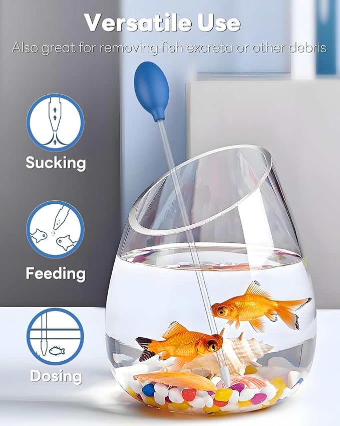 Pawfly Aquarium Coral Feeder 13.7 Inch Long Tube Coral Food Feeder Manual Feeding Tube Fish Excreta Cleaner Long Acrylic Syringe for Reef Marine Fish Shrimp Aquatic Plants