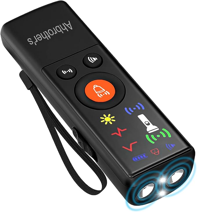 Ahbrother's Dog Bark Deterrent Devices 2X Power Anti Barking Device for Dogs, Ultrasonic Dual Emitters, 4 Training Modes Barks No More Indoors Outdoors Behavior Correct Safe & Humane Rechargeable