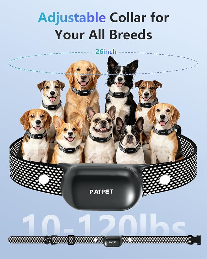 PATPET Shock Collar for Dogs(10-120lbs), 4000ft Rechargeable IPX7 Waterproof Training Collar with Remote for 2 Dogs- Electric Dog Collar for Small Medium Large Dogs 2 Packs