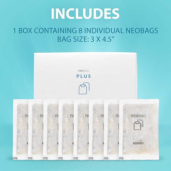 Aquario Neo Plus - Aquarium Filter Media - Aquarium Water Softener & pH Down for Plants, Enhances Aquatic Health, Ideal for Freshwater Aquariums - 8-Count Bags