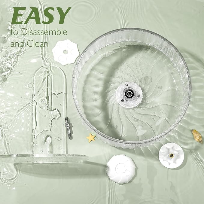 Silent Exercise Wheel with Adjustable Stand for Hamsters, Gerbils, Mice & Small Pets + Free Cleaning Cloth - 10.2" Diameter Running Wheel, Easy Clean, Anti-Slip Track (Transparent)