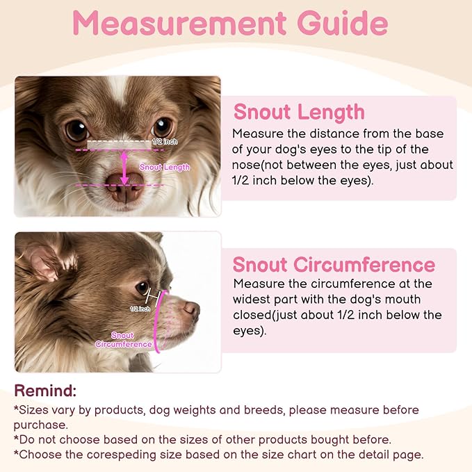Mayerzon Mesh Dog Muzzle for Short Snout Small Dogs, Adjustable Muzzle for Chihuahua Yorkshire Shih Tzu, Prevent Fierce Barking Biting Eating, for Grooming Vet Visits, Allow to Pant Drink (Pink, XS)