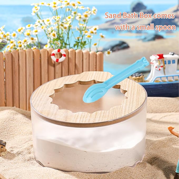 Marchul Hamster Sand Bath Container, Hamster Sand Bath Box with Cleaning Scoop, Transparent Hamster Bathtub Bathroom Toilet, Easy to Clean, Hamster Litter Box for Dwarf Hamster, Syrian Hamster, Gerbil