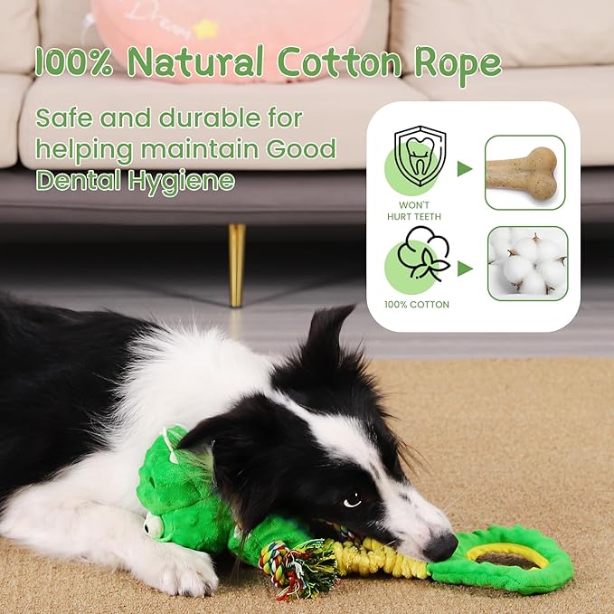 YINEYA Tough Dog Toys for Aggressive Chewers, Interactive Tug of War Dog Toy to Keep Them Busy, Dog's Squeak Toys for Large Dogs, Dogs Chew Toy for Teething