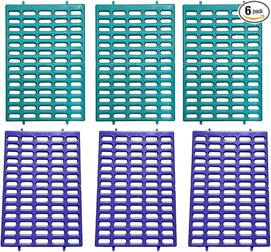 Saguaro Acres Rabbit and Small Animal Cage Resting Mat for Wire Floored Cages - Pack of 6 (Teal and Purple)