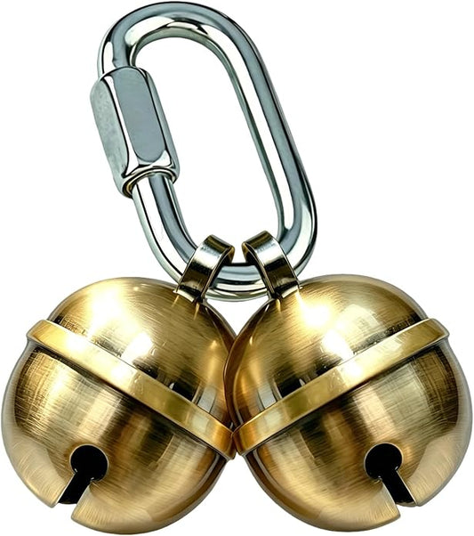 2 Extra Loud Dog and Cat Bells, Heavy Duty Copper Collar Bell with Quick Link for Pet Tracking