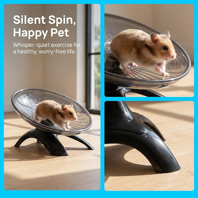 BESPORTBLE Quiet Hamster Running Wheel Silent Exercise Wheel for Hamsters Hedgehogs and Chinchillas 12-Inch Plastic for Small Pets