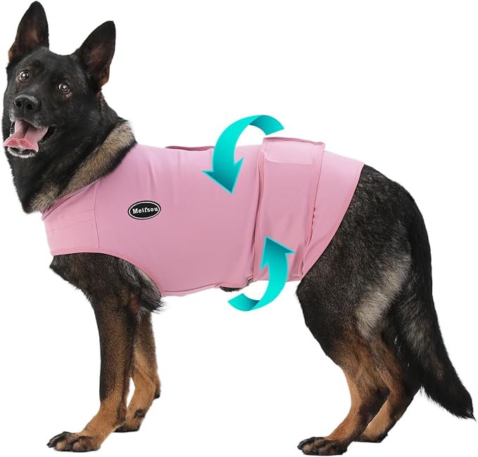 Meifsou Dog Anxiety Vest, Skin-Friendly Thunder Jacket for Dogs, Dog Calming Shirt for Thunder, Fireworks, Vet Visits and Separation - Keep Pet Calm Without Medicine, Fit for Small Medium Large Dogs