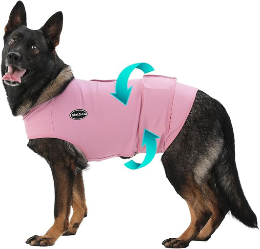 Meifsou Dog Anxiety Vest, Skin-Friendly Thunder Jacket for Dogs, Dog Calming Shirt for Thunder, Fireworks, Vet Visits and Separation - Keep Pet Calm Without Medicine, Fit for Small Medium Large Dogs