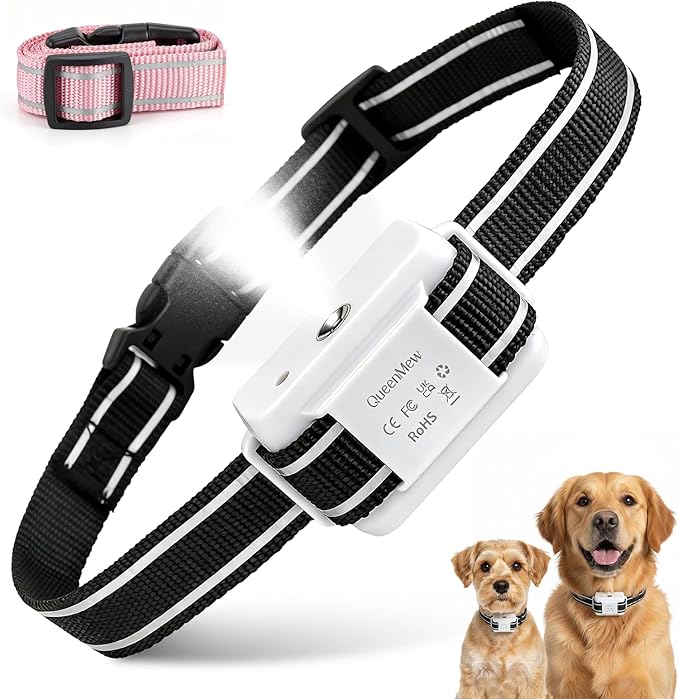 Citronella Bark Collar, Dog Bark Collar for Large Medium Small Dogs, Bark Collar with Adjustable Spray & Sensitivity, Rechargeable Anti-Bark Collar for Dogs with Safe, 2 Collar Straps(White)