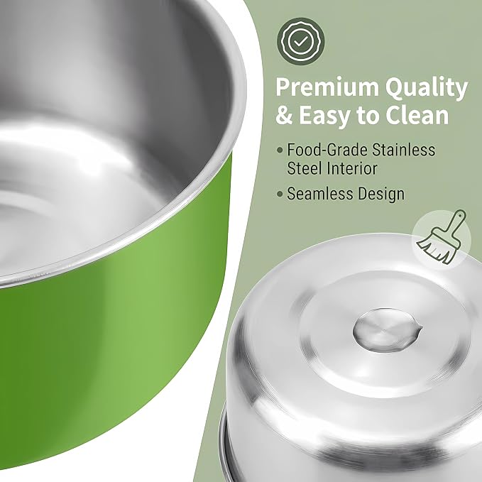 Bird Cage Bowls for Parakeets (2 Pack) - Stainless Steel Food & Water Feeder Cups with Clamp Holder, Hanging Feeder for Budgies, Canary, Conures, Lovebirds, Squirrel & Small Animals