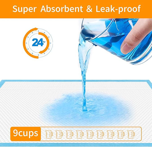 Dog and Puppy Training Pads, 13”×18” Disposable Dog Pee Pads, 100/Counts Ultra Absorbent & Leak-Proof Pet Underpads, Dry Quickly Pee Pad for Dog Cats Rabbits or Other House Training Pet