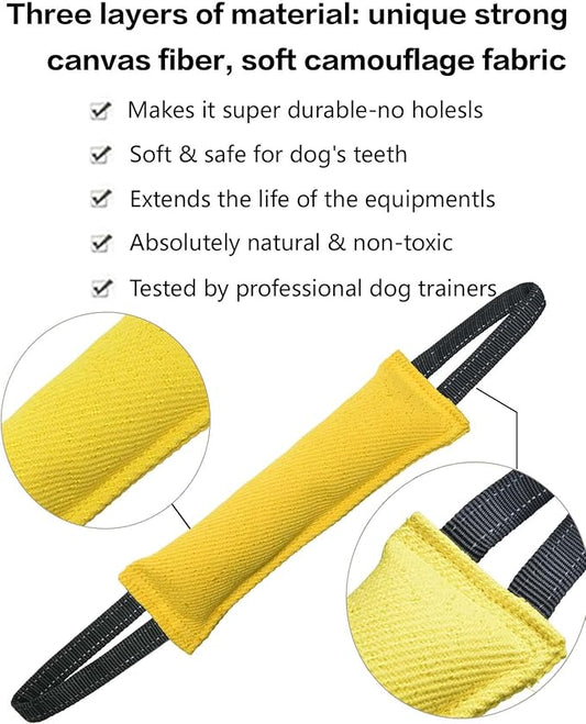 Clysoru Tug of War Dog Toy Bite with 2 Strong Handles Made of Durable Tear Resistant Strong Stitches