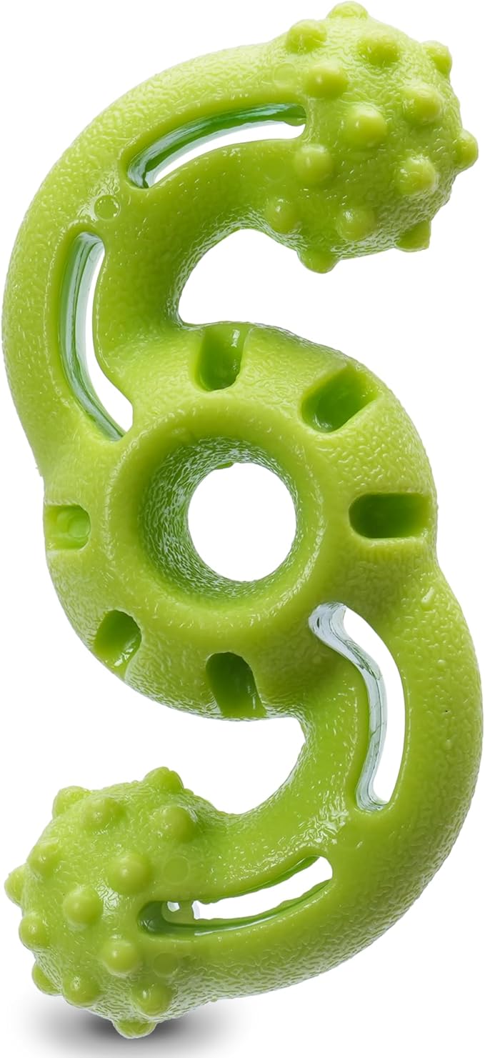 Arm & Hammer Nubbies Dog Dental Chew Toy, TPR Wave, Mint Flavor, for Gentle Chewers, Helps Reduce Plaque and Tartar Buildup, Baking Soda Infused, No Stuffing Designs