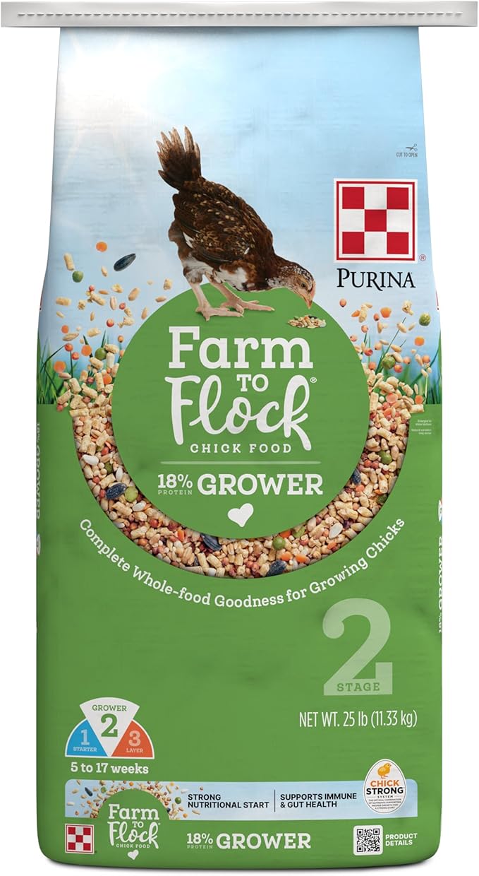 Purina® Farm to Flock™ 18% Grower Chick Food, 25 Pound Bag