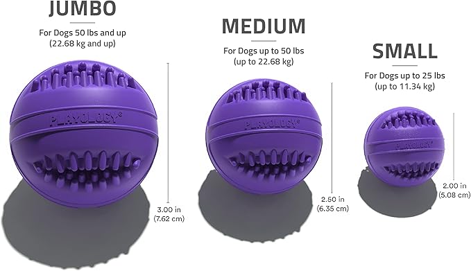 Playology Dog Toys | Dental Chew Ball for Large Senior Dogs | Pork Sausage Scented Jumbo Toy | Dog Balls for Healthy Teeth and Gums
