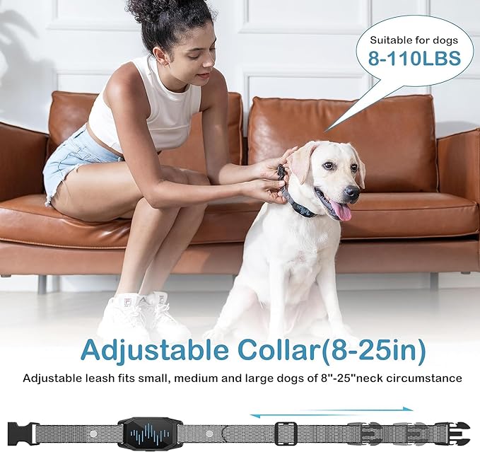 Dog Training Collar with Remote Control, 2500FT Coverage Range and 4 Training Modes, IP67 Waterproof Rechargeable E Collar for Dogs Training for All Breed