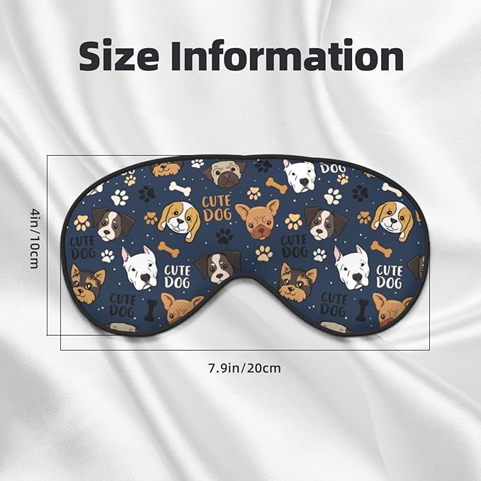 Cute Dog Sleep Mask Breathable Soft Eye Mask for Sleep for Women Men Lightweight Eye Cover for Travel, Night Work, Nap, Office