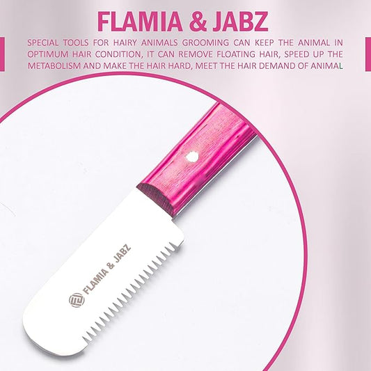 FJ Professional Stripping Knife, Right handed, 3 inch blade (Stainless Steel) (Coarse, Pink)