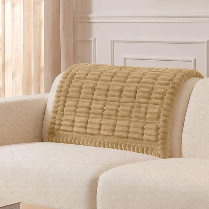 Smiry Couch Cover for Dogs, Non Slip Washable Sofa Protector for Pets, Soft Furniture Cover for Pet, Stylish Sofa Covers, Cozy Protect Against Fur, Dirt & Everyday Messes (Camel, 35.4" x 35.4")
