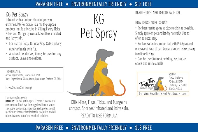 KG Pet Spray - 32oz Ready to Use Spray