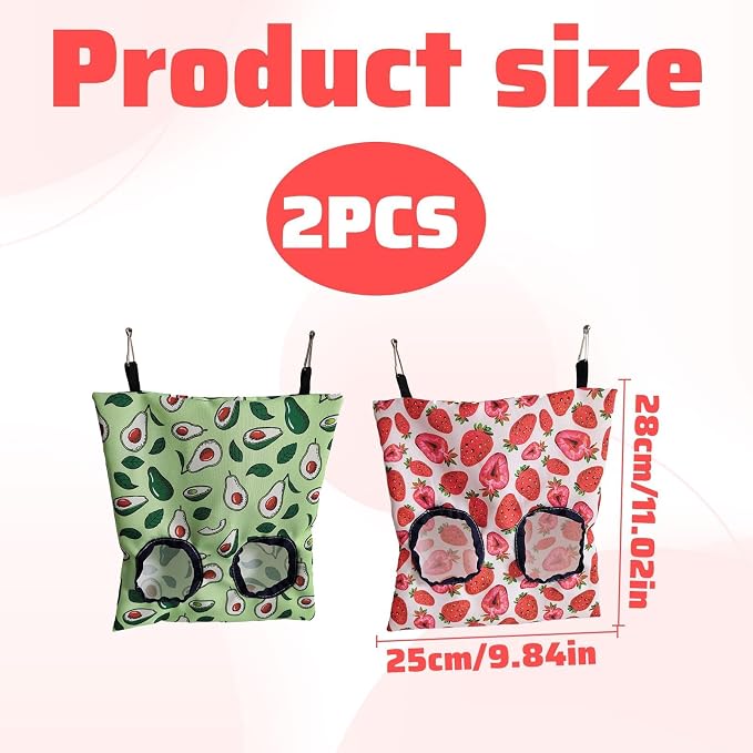 Rabbit Hay Feeder,2 PCS Guinea Hay Feeder Hay Feeder Rabbit,Hanging Hay Bags with Storage Pouch,Rabbit Hay Rack,for Guinea Pigs, Bunnies, Chinchillas, and Hamsters