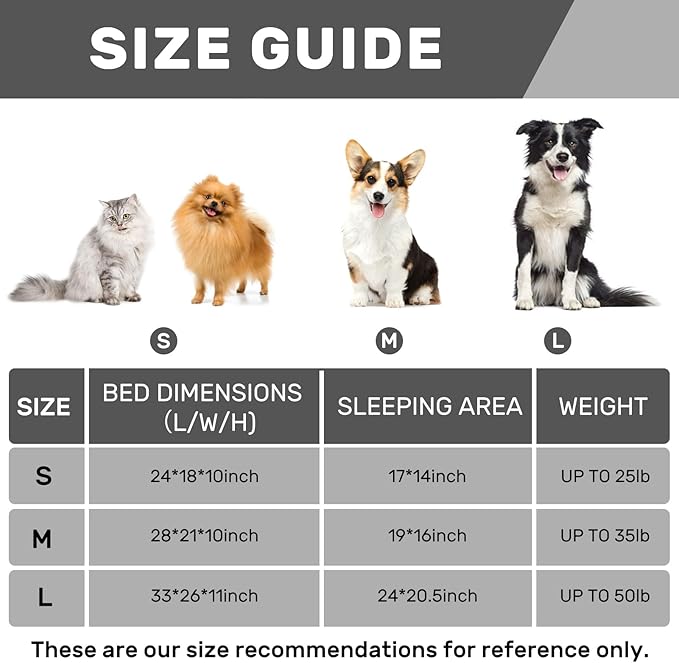 Hollypet Fluffy Dog Cat Bed Pet Couch Beds Plush Soft Warming Washable Puppy Bed for Small Medium Dogs and Large Cats, Brown, 24" L x 18" W x 10" Th