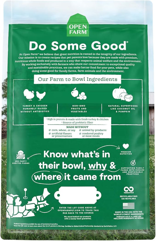 Open Farm Homestead Turkey & Chicken Grain-Free Dry Cat Food, Wild-Caught Fish Recipe with Non-GMO Superfoods and No Artificial Flavors or Preservatives, 2 lbs