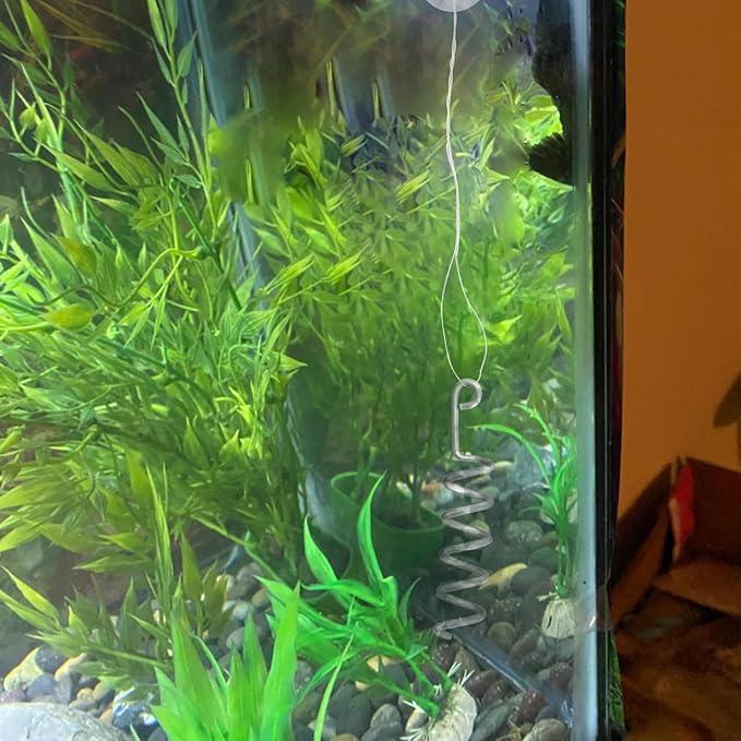 Fish Tank Aquarium Vegetarian Feeder, Aquarium Stainless Steel Sinking/Hanging/Benthic Fish/Loach/Malawi Cichlid/Snail Feeder with Suction Cup and Recycling Line