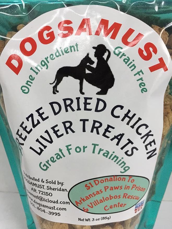 Home Freeze Dried Chicken Liver Treats 3oz. One Ingredient, Grain/Gluten Free, No Preservatives, Training Treats for All Breeds and Ages, Homemade Treats! Make Your Dog Smile!