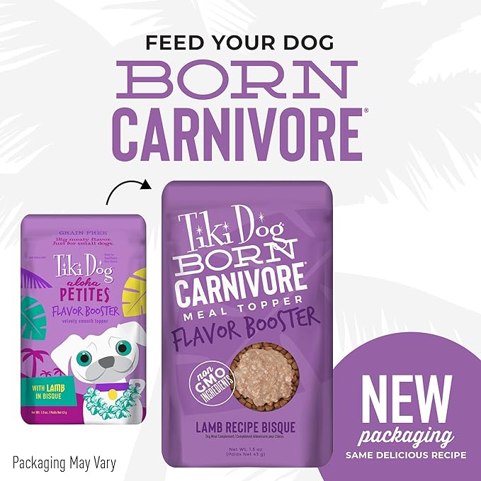 Tiki Dog Born Carnivore Dog - Dog Treats - Bisque - Lamb - 1.5 oz Pouch