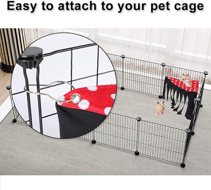 WishLotus Hamster Hideout, Small Animal Hideaway Tent Fleece Forest Pet Cage Accessories Nest Bedding for Chinchilla Guinea Pig Hedgehog Rat Squirrel Ferret Dwarf Bunny (Blue+Grey)