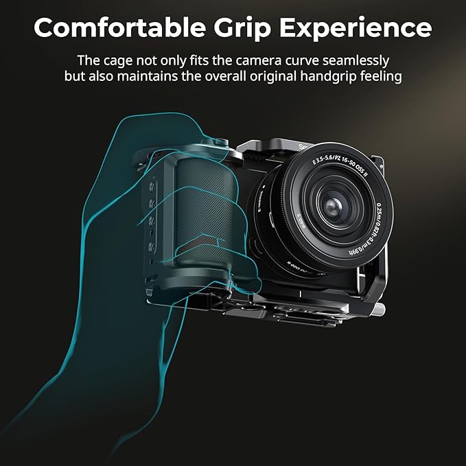 SmallRig ZV-E10 II Cage Kit for Sony ZV-E10 II with Cable Clamp for HDMI, Built-in Quick Release Plate for Arca, Cold Shoe and 3/8''-16 Threaded Holes, Full Access - 4867