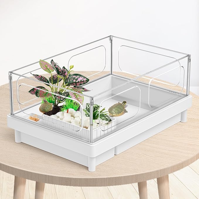 Moonorange Reptile Artificial Plants, Terrarium Plants Decorations Supplies, Aquarium Fish Tank Plant, Amphibian Habitat Hideout Tank Accessories (M Set-2pcs/A)