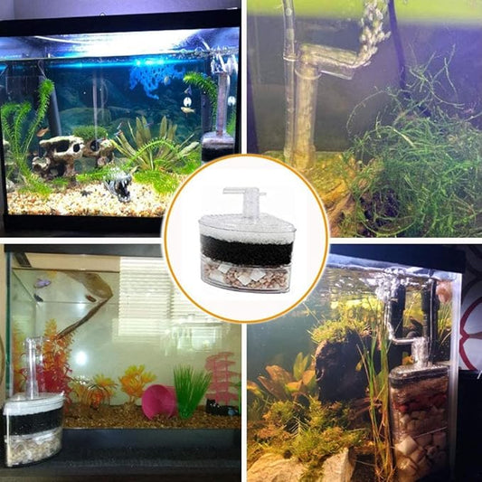 Corner Filter Air Driven Bio Sponge Ceramic for Fry Shrimp Nano Fish Tank Aquarium Up to 20 Gallon Each (2-Pack)