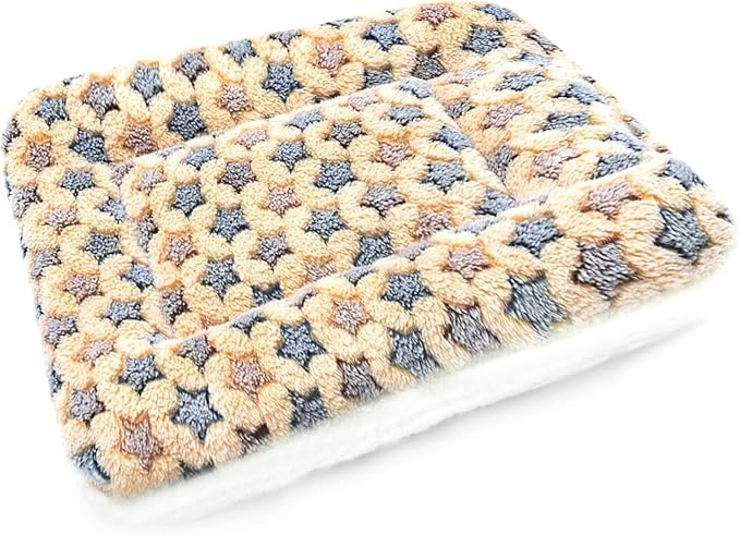 Small Animal Bed Mat, Soft & Warm, Suitable for Guinea Pig, Hamster, Rabbit, Rat and Bearded Dragon (XX-Large(19.7''x15.7''), Star Brown)