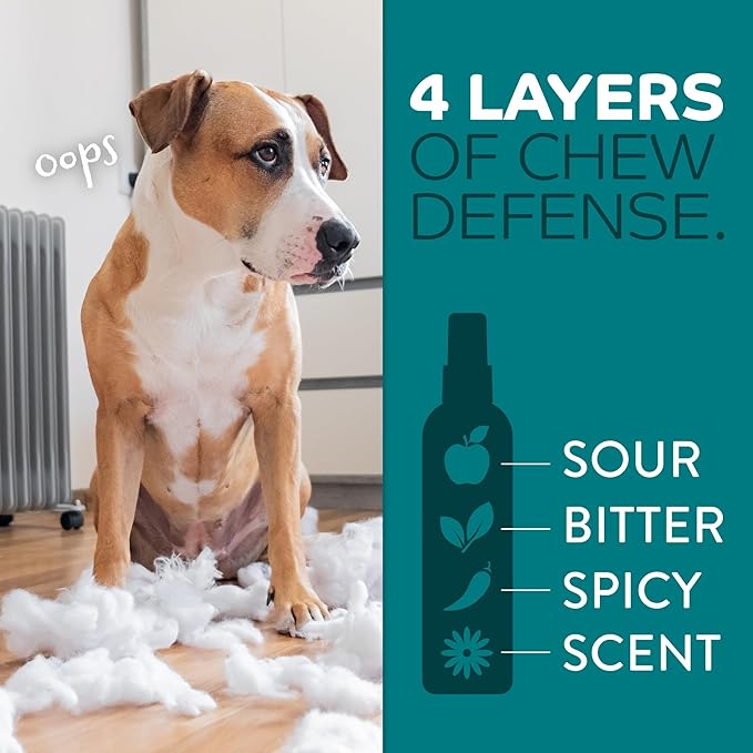 TropiClean No Chew Spray for Home, Better Than Bitter Apple Spray, Safe & Natural Chew Deterrent, Protect Furniture, Wall Corners & More! 8oz