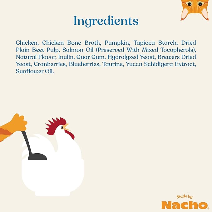 Made by Nacho Digestive Support Cage-Free Chicken Puree Meal Topper with Bone Broth (18 Count)