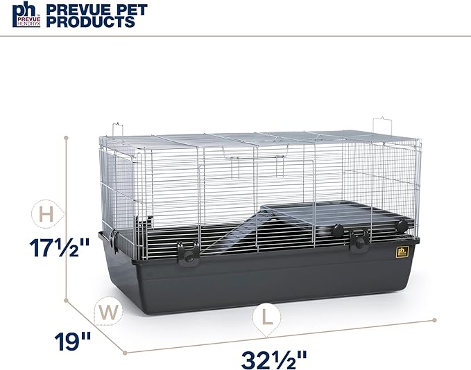 Prevue Pet Products Universal Small Animal Home - Small Animal Cage for Hamsters, Guinea Pigs, Ferrets, Dwarf Rabbits, Rats, Chinchillas, Hedgehogs, Indoor Use, Tight Wire Spacing - Gray