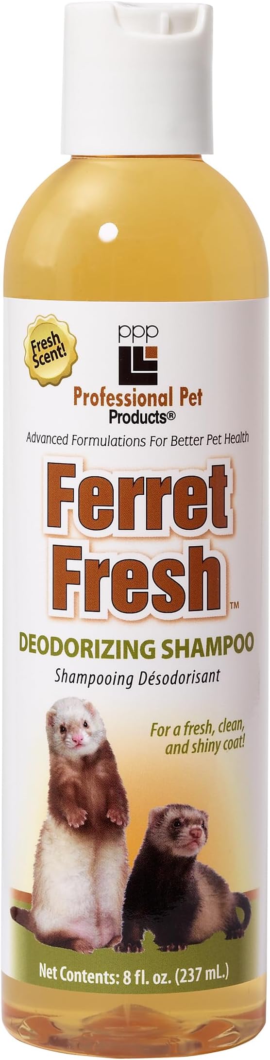 PPP Ferret Fresh Deodorizing Shampoo for Ferrets - Powerful Deep Cleaning Solution for Clean & Soft Fur - Piña Colada Scent - 8 fl oz