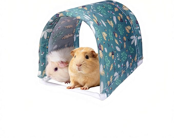 Guinea Pig Hideout Tunnel, Washable Large Fleece Guinea Pigs Toys for Small Animal Habitat, Sturdy Anti-Chew Guinea Pig’s Hides for Bunny, Chinchilla (8.2×8.6 inch)