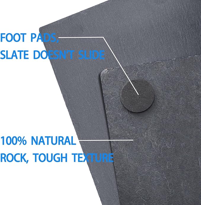2 Pack Reptile Basking Platform 11.8 × 7.9" + 4", Reptile Slate, Basking Rock, Slate Tiles Rocks for Reptiles,Terrarium Bowls for Bearded Dragon Tortoise Turtle Ball Python Snake Lizard Gecko