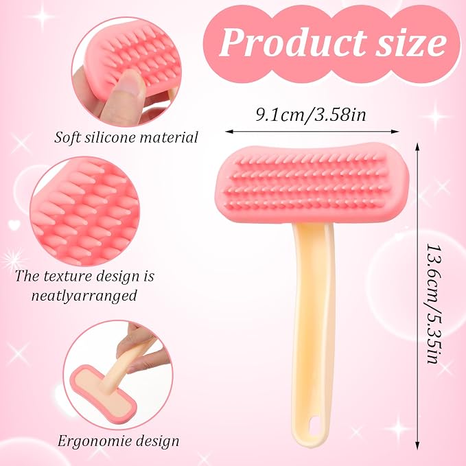2Pcs Soft Silicone Small Animal Massage Comb Rabbit Brush | Practical Bunny Brush for Grooming, Bunny Grooming Kit, Small Pets Brushes for Rabbits, Cats, Dogs, Kittens & Puppies