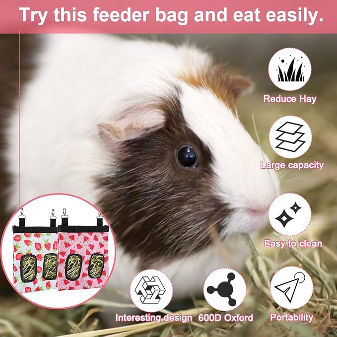 DZWLKJ Rabbit Hay Feeder, 600D Polyester, Watermelon, Hay Feeder Bag, Guinea Pig, Chinchilla, Hamsters, Small Pets, 1 Pack, Foldable, Lightweight