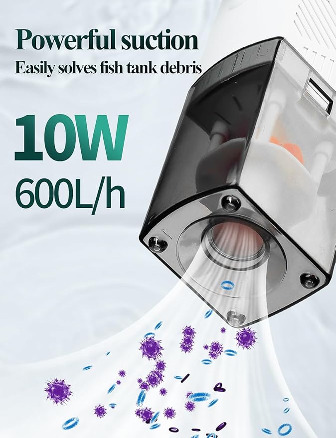 UPETTOOLS Aquarium Internal Filter, 4 in 1 Fish Tank Filters Pump Sponge Filter Ultra Silent Adjustable Submersible Power Filter for Fish Tanks 5-30 Gallon, 160 GPH, 10W