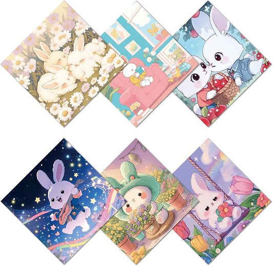 CREATCABIN 6Pcs Glasses Cleaning Cloth Eyeglass Cleaner Cloth Lens Wipes for Cleaning Eyeglasses Reusable Multicolor Rabbit Soft Microfiber for Camera Laptops Screens Cell Phone 6x6Inch