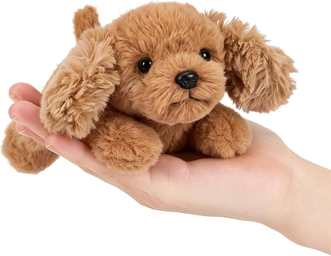 PEACH CAT Golden Retriever Dog Stuffed Animal Cute Puppy Plushies Small Plush Toys Gifts for Kids Brown